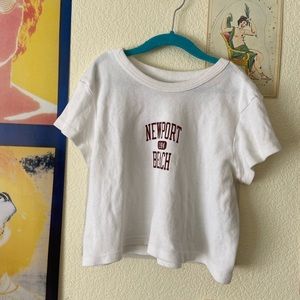 Brandy Melville white cropped tee